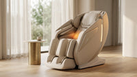 4D Massage Chair Full Body Zero Gravity Heated Recliner with Body Scan, 55" Sl-Track & Stretch, 40 Airbags - Shiatsu, Knead, Foot Rollers, Voice & APP Control, 15 Auto Modes & 9 Techniques (Beige) — Lifestyle