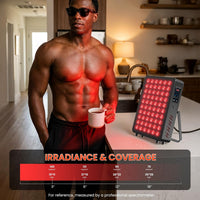 Red Light Therapy Panel, 660Nm Red & 850Nm near Infrared Light Therapy Device with TENS & EMS Functions, 60 Dual Chip Leds, 6 Programs, Timer, Stand, High Power LED Light Therapy Lamp for Face Body
