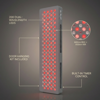 HG1000 Full Body Red Light Therapy Panel, 200 Leds, 660Nm Red & 850Nm Near-Infrared Light, Built-In Timer, Door Hanging Kit — infographic