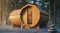Outdoor Traditional Sauna, 4-6 Person Wooden Sauna, Steam Wet Wood Sauna with 220V with 6KW Heater, Sauna Stone, Thermometer — Lifestyle