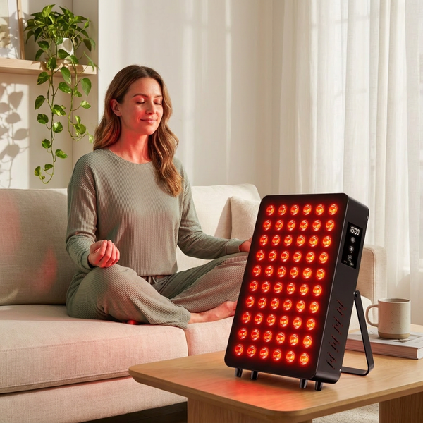 Red Light Therapy Panel Built for Wellness Support, 660nm/850nm Dual Wavelength, 60 LED Chips, TENS/EMS Functions